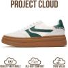 imageProject Cloud Platform Sneakers for Women Footwear  Memory Foam Insole Womens Shoes Lightweight and NonSlip Sole Lace Up Fashion Sneakers for Women 2026 VolleyWhitegreen Stripe