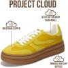 imageProject Cloud Platform Sneakers for Women Footwear  Memory Foam Insole Womens Shoes Lightweight and NonSlip Sole Lace Up Fashion Sneakers for Women 2026 VolleyMustard