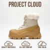 imageProject Cloud Snow Boots for Women Waterproof Genuine Leather 25 Platform Wedge Boots  Memory Foam Fur Boots Winters Boots for Women NonSlip Rain Boots Womens Snow Boots LydiaCamel