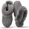 imageProject Cloud 100 Genuine Leather amp Australian Shearling Slippers for Women  Cozy Memory Foam Womens Slippers HedyGrey