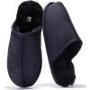imageProject Cloud Mens Slippers 100 Genuine Leather and Genuine Shearling Lining  House Slippers for Men with Memory Foam Insole  Lightweight amp Non Slip Mens House ShoesNavy Suede Scuff