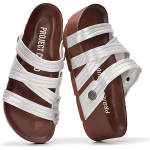 imageProject Cloud 100 Genuine Leather Platform Sandals Women  Strappy Wedges with Comfortable Plush Insole  Lightweight amp Non Slip Wedge Sandals for Women 2026Silver