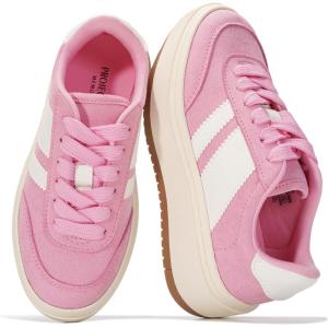 imageProject Cloud Fashion Platform Sneakers for Kids 2026  Lightweight Memory Foam Insole Kids Shoes  Durable amp NonSlip Lace up Trendy Platform Kids Sneakers Little NitaPink