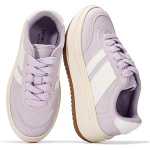 imageProject Cloud Fashion Platform Sneakers for Kids 2026  Lightweight Memory Foam Insole Kids Shoes  Durable amp NonSlip Lace up Trendy Platform Kids Sneakers Little NitaSweet Purple