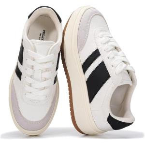 imageProject Cloud Fashion Platform Sneakers for Kids 2026  Lightweight Memory Foam Insole Kids Shoes  Durable amp NonSlip Lace up Trendy Platform Kids Sneakers Little NitaWhite