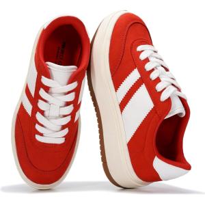 imageProject Cloud Fashion Platform Sneakers for Kids 2026  Lightweight Memory Foam Insole Kids Shoes  Durable amp NonSlip Lace up Trendy Platform Kids Sneakers Little NitaRed