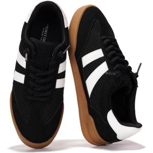 imageProject Cloud Genuine Leather Casual Sneakers for Women  Memory Foam Insoles LaceUp Womens Shoes amp Lightweight Womens Fashion Sneakers  NonSlip Shoes for Women Footwear VerdyBlack