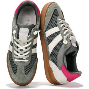 imageProject Cloud Genuine Leather Casual Sneakers for Women  Memory Foam Insoles LaceUp Womens Shoes amp Lightweight Womens Fashion Sneakers  NonSlip Shoes for Women Footwear VerdyOlive Suede