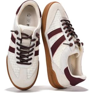 imageProject Cloud Genuine Leather Casual Sneakers for Women  Memory Foam Insoles LaceUp Womens Shoes amp Lightweight Womens Fashion Sneakers  NonSlip Shoes for Women Footwear VerdyBurgundy Suede