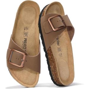 imageProject Cloud Genuine Leather Sandals Women Dressy Summer Beach Essentials  Flip Flops amp Slides with Memory Foam Insole Womens Sandals Comfortable FootwearTan