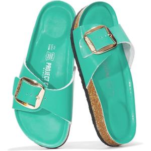 imageProject Cloud Genuine Leather Sandals Women Dressy Summer Beach Essentials  Flip Flops amp Slides with Memory Foam Insole Womens Sandals Comfortable FootwearAqua