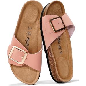 imageProject Cloud Genuine Leather Sandals Women Dressy Summer Beach Essentials  Flip Flops amp Slides with Memory Foam Insole Womens Sandals Comfortable FootwearCoral