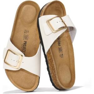 imageProject Cloud Genuine Leather Sandals Women Dressy Summer Beach Essentials  Flip Flops amp Slides with Memory Foam Insole Womens Sandals Comfortable FootwearIvory