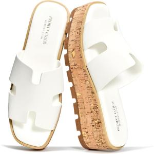 imageProject Cloud Genuine Leather Wedge Platform Sandals Women Footwear  Plush and Soft Insole and NonSlip Platform Slides for Women  Lightweight Womens Sandals MILAWhite Leather