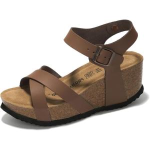 imageProject Cloud Genuine Leather Wedge Sandals for Women 2025  Womens Sandals amp Wedges with Memory Foam Insole amp Cork Footbed  Platform Wedges Women Footwear CabanaTan