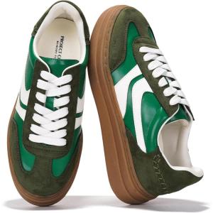imageProject Cloud Platform Sneakers for Women Footwear  Memory Foam Insole Womens Shoes Lightweight and NonSlip Sole Lace Up Fashion Sneakers for Women 2026 VolleyGreen