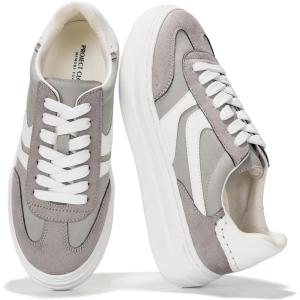 imageProject Cloud Platform Sneakers for Women Footwear  Memory Foam Insole Womens Shoes Lightweight and NonSlip Sole Lace Up Fashion Sneakers for Women 2026 VolleyGrey