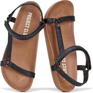 imageProject Cloud Sandals for Women 2026  Strappy Adjustable Womens Sandals with Plush Insole  Lightweight amp Non Slip Women Footwear  Everyday Wear Womens Slides BrandyBlack