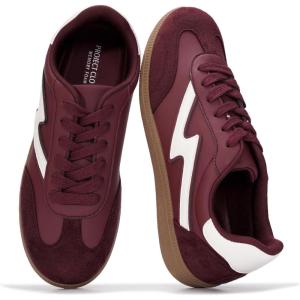 imageProject Cloud Sneakers for Women  LaceUp Shoes for Women Trendy Women Sneakers with Memory Foam Insole Womens Fashion Sneakers NonSlip Womens Shoes IritaBurgundy