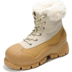 imageProject Cloud Snow Boots for Women Waterproof Genuine Leather 25 Platform Wedge Boots  Memory Foam Fur Boots Winters Boots for Women NonSlip Rain Boots Womens Snow Boots LydiaCamel