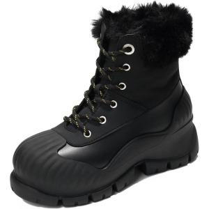 imageProject Cloud Snow Boots for Women Waterproof Genuine Leather 25 Platform Wedge Boots  Memory Foam Fur Boots Winters Boots for Women NonSlip Rain Boots Womens Snow Boots LydiaBlack