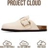 imageProject Cloud 100 Genuine Leather Clogs for Women Shoes  Memory Foam Insole NonSlip amp Natural Cork Footbed Arch Support Big Buckle Womens Clogs and Mules Footwear ManchesterOffwhite