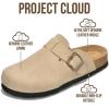 imageProject Cloud 100 Genuine Leather Footbed Clogs for Women  Memory Foam Arch Support Slippers for Women  Trendy Slipons Womens Mules amp Clogs SandalsBeige