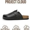 imageProject Cloud 100 Genuine Leather Footbed Clogs for Women  Memory Foam Arch Support Slippers for Women  Trendy Slipons Womens Mules amp Clogs SandalsBlack