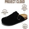 imageProject Cloud 100 Genuine Leather Footbed Clogs for Women  Memory Foam Arch Support Slippers for Women  Trendy Slipons Womens Mules amp Clogs SandalsBlack Suede