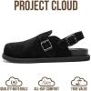 imageProject Cloud 100 Genuine Leather Footbed Clogs for Women  Memory Foam Arch Support Slippers for Women  Trendy Slipons Womens Mules amp Clogs SandalsBlack With Strap