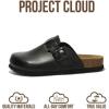 imageProject Cloud 100 Genuine Leather Footbed Clogs for Women  Memory Foam Arch Support Slippers for Women  Trendy Slipons Womens Mules amp Clogs SandalsBlack Croco