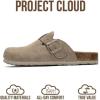 imageProject Cloud 100 Genuine Leather Footbed Clogs for Women  Memory Foam Arch Support Slippers for Women  Trendy Slipons Womens Mules amp Clogs SandalsDark Grey Suede