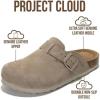 imageProject Cloud 100 Genuine Leather Footbed Clogs for Women  Memory Foam Arch Support Slippers for Women  Trendy Slipons Womens Mules amp Clogs SandalsDark Grey Suede