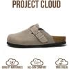 imageProject Cloud 100 Genuine Leather Footbed Clogs for Women  Memory Foam Arch Support Slippers for Women  Trendy Slipons Womens Mules amp Clogs SandalsGrey Suede
