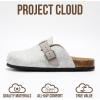 imageProject Cloud 100 Genuine Leather Footbed Clogs for Women  Memory Foam Arch Support Slippers for Women  Trendy Slipons Womens Mules amp Clogs SandalsLight Grey Wool