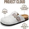 imageProject Cloud 100 Genuine Leather Footbed Clogs for Women  Memory Foam Arch Support Slippers for Women  Trendy Slipons Womens Mules amp Clogs SandalsLight Grey Wool