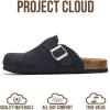 imageProject Cloud 100 Genuine Leather Footbed Clogs for Women  Memory Foam Arch Support Slippers for Women  Trendy Slipons Womens Mules amp Clogs SandalsNavy Suede