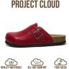 imageProject Cloud 100 Genuine Leather Footbed Clogs for Women  Memory Foam Arch Support Slippers for Women  Trendy Slipons Womens Mules amp Clogs SandalsRed