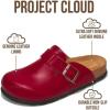 imageProject Cloud 100 Genuine Leather Footbed Clogs for Women  Memory Foam Arch Support Slippers for Women  Trendy Slipons Womens Mules amp Clogs SandalsRed