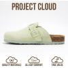 imageProject Cloud 100 Genuine Leather Footbed Clogs for Women  Memory Foam Arch Support Slippers for Women  Trendy Slipons Womens Mules amp Clogs SandalsSage Suede