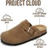 imageProject Cloud 100 Genuine Leather Footbed Clogs for Women  Memory Foam Arch Support Slippers for Women  Trendy Slipons Womens Mules amp Clogs SandalsTan Suede