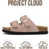 imageProject Cloud 100 Genuine Leather Kids Sandals  Non Slip and Lightweight Beach Sandals for Girls with Memory Foam Insole amp Cork Footbed Slides for Kids  Boys amp Girls Footwear Little SantoriniDusty Pink Suede