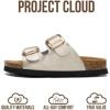 imageProject Cloud 100 Genuine Leather Kids Sandals  Non Slip and Lightweight Beach Sandals for Girls with Memory Foam Insole amp Cork Footbed Slides for Kids  Boys amp Girls Footwear Little SantoriniRosegold Leather