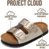 imageProject Cloud 100 Genuine Leather Kids Sandals  Non Slip and Lightweight Beach Sandals for Girls with Memory Foam Insole amp Cork Footbed Slides for Kids  Boys amp Girls Footwear Little SantoriniRosegold Leather