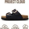 imageProject Cloud 100 Genuine Leather Kids Sandals  Non Slip and Lightweight Beach Sandals for Girls with Memory Foam Insole amp Cork Footbed Slides for Kids  Boys amp Girls Footwear Little SantoriniBlack Distressed