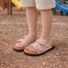 imageProject Cloud 100 Genuine Leather Kids Sandals  Non Slip and Lightweight Beach Sandals for Girls with Memory Foam Insole amp Cork Footbed Slides for Kids  Boys amp Girls Footwear Little SantoriniDusty Pink Suede