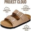 imageProject Cloud 100 Genuine Leather Kids Sandals  Non Slip and Lightweight Beach Sandals for Girls with Memory Foam Insole amp Cork Footbed Slides for Kids  Boys amp Girls Footwear Little SantoriniTaupe Suede