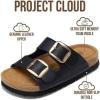 imageProject Cloud 100 Genuine Leather Kids Sandals  Non Slip and Lightweight Beach Sandals for Girls with Memory Foam Insole amp Cork Footbed Slides for Kids  Boys amp Girls Footwear Little SantoriniBlack Distressed