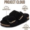 imageProject Cloud 100 Genuine Leather Kids Sandals  Non Slip and Lightweight Beach Sandals for Girls with Memory Foam Insole amp Cork Footbed Slides for Kids  Boys amp Girls Footwear Little SantoriniBlack Fur