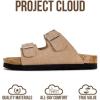 imageProject Cloud 100 Genuine Leather Kids Sandals  Non Slip and Lightweight Beach Sandals for Girls with Memory Foam Insole amp Cork Footbed Slides for Kids  Boys amp Girls Footwear Little SantoriniTaupe Suede
